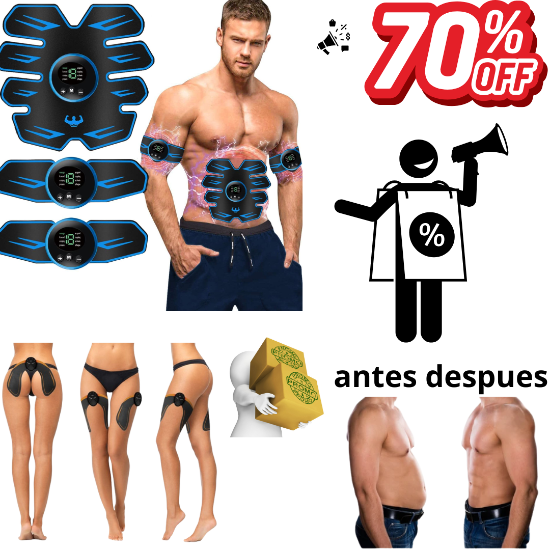 ELECTROESTIMULADOR TONIFICA ABDOMEN, GLUTEOS Y BRAZOS !PAGAS UNO Y TE REGALAMOS EL RESTO STRIVEONSHOW