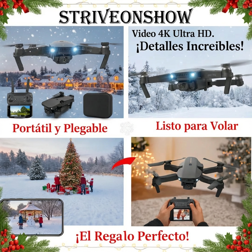 Dron Pro Max 4k Para Contenido Aéreo y Creativo Striveonshow